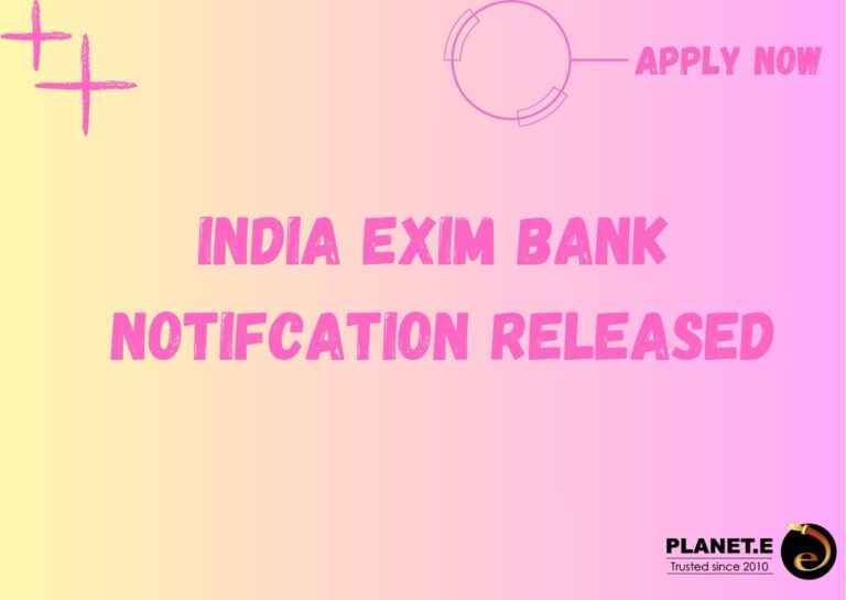 INDIA EXIM BANK NOTIFICATION OUT