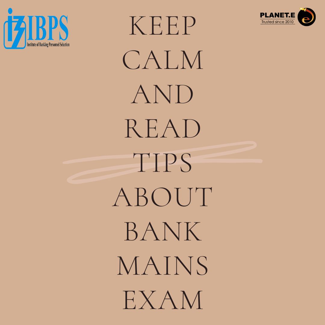 Tips for Bank Mains Exam