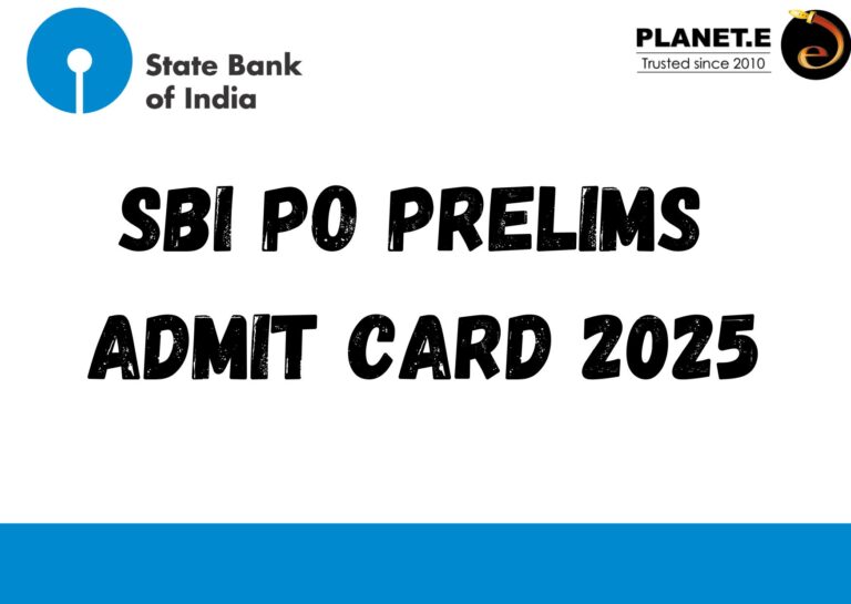 SBI PO Prelims Admit card 2025