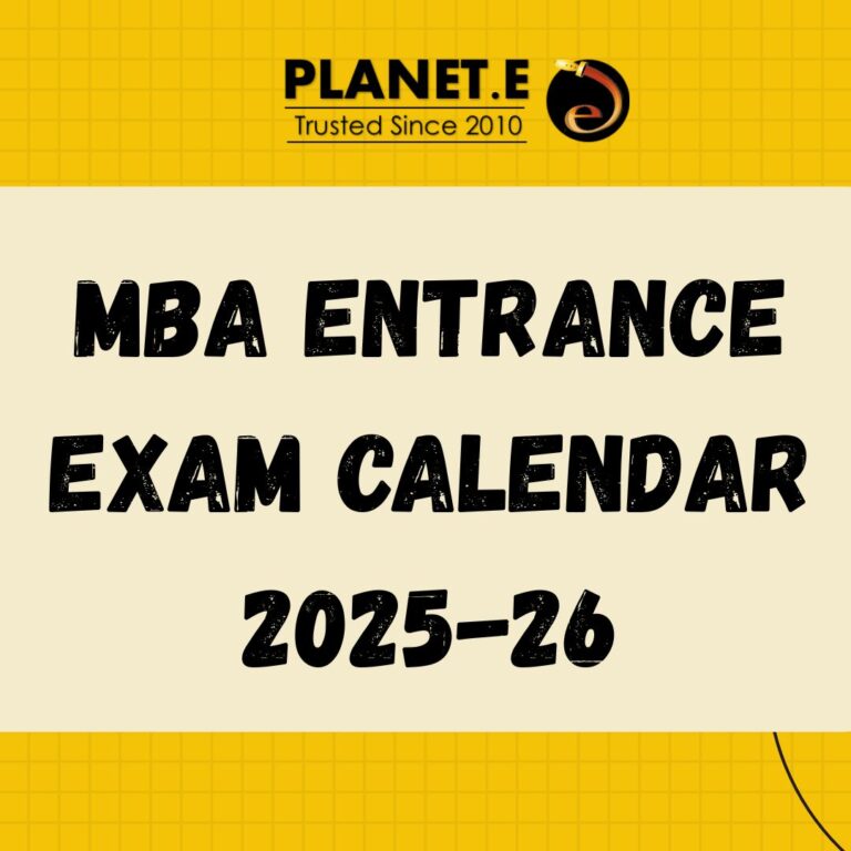 “MBA Entrance Exam Calendar 2025–2026: Full Exam Schedule with Dates by Planet E”