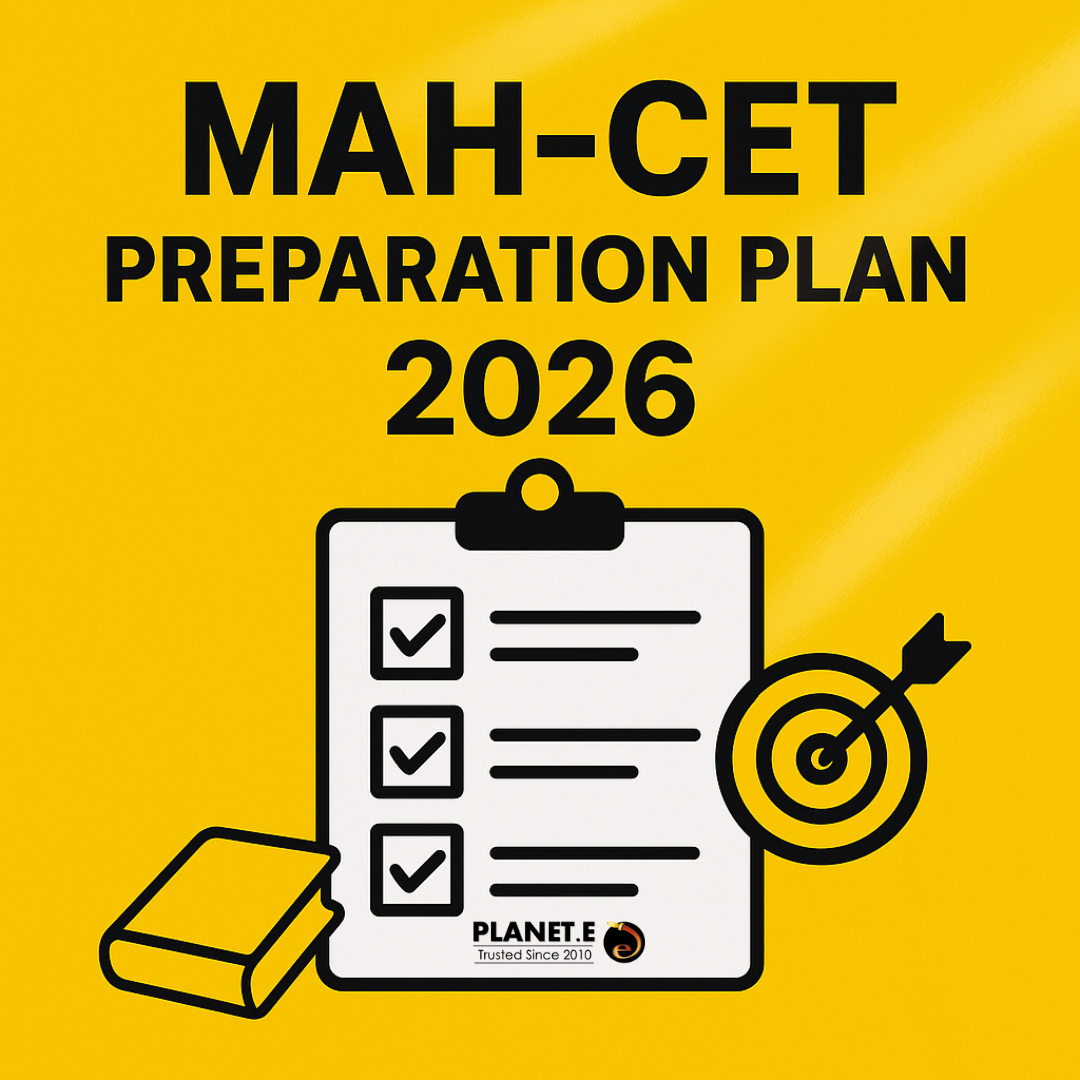 Students preparing MAH-CET exam with books and laptop